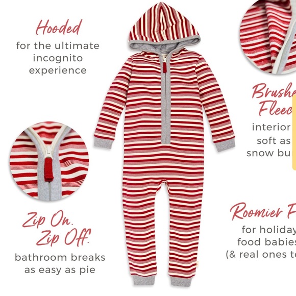 NWT - Burt’s Bees Baby Stripe Christmas Jumpbee PJ - Picture 6 of 8